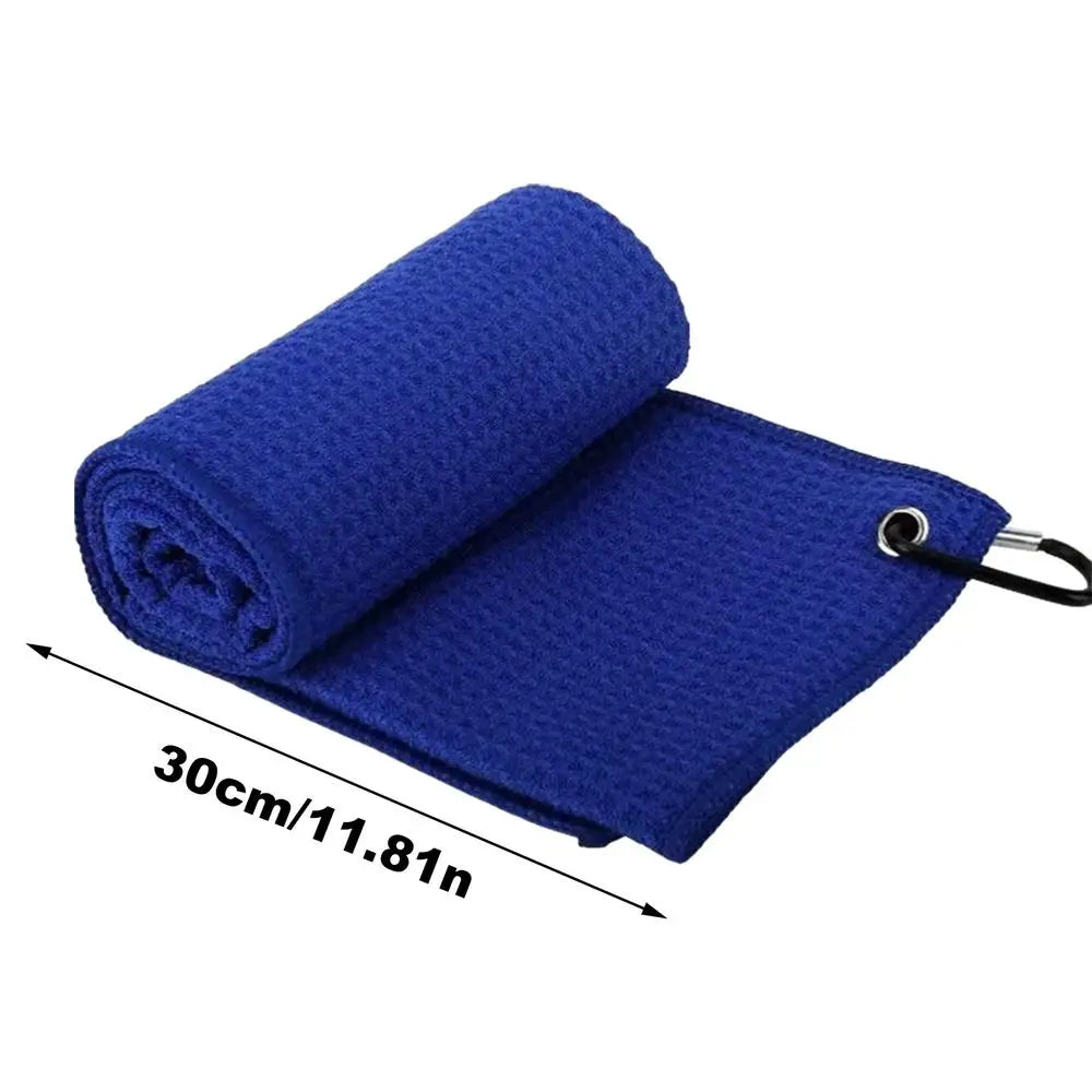 Tri-Fold Golf Towel for Golf Bags with Carabiner Clip, Premium Microfiber Waffle Pattern Golf Towel for Men Women