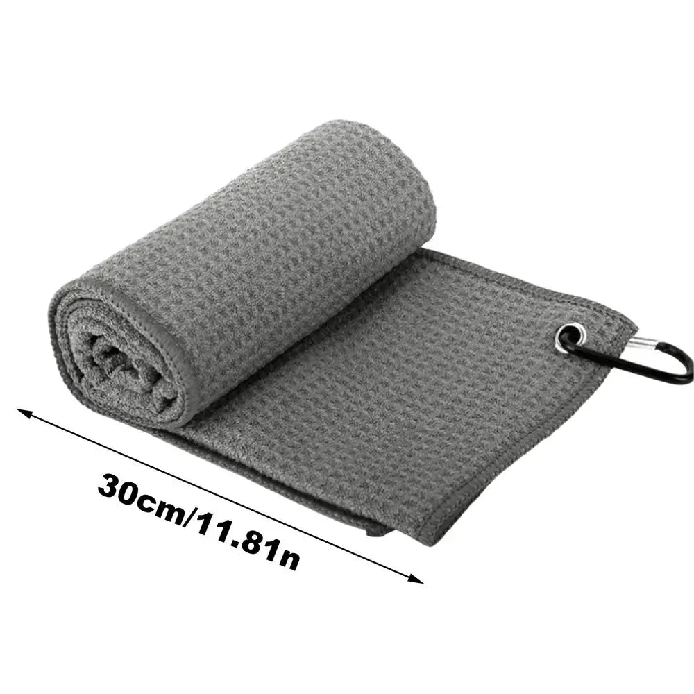Tri-Fold Golf Towel for Golf Bags with Carabiner Clip, Premium Microfiber Waffle Pattern Golf Towel for Men Women