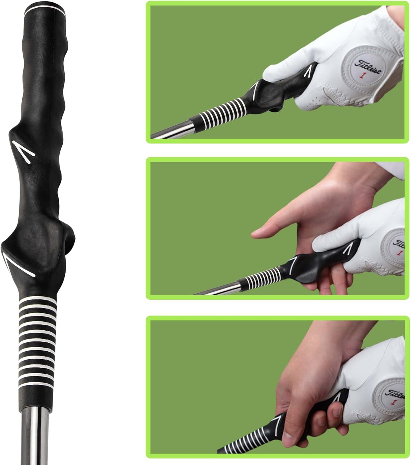 Retractable Golf Swing Training Aid, Golf Grip Trainer & Golf Swing Trainer for Warm-Up, Right-Handed Golf Club for Indoor Practice, Golf Accessories - Strength & Tempo Training for Chipping Hitting