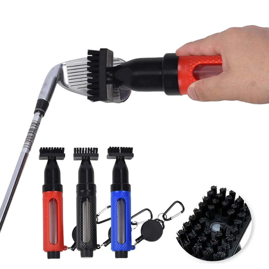 Golf Club Cleaner Brush Golf Cleaning Brush Leak Proof Golf Cue Brush with Bottle & Clip Portable Golf Cleaning Accessories