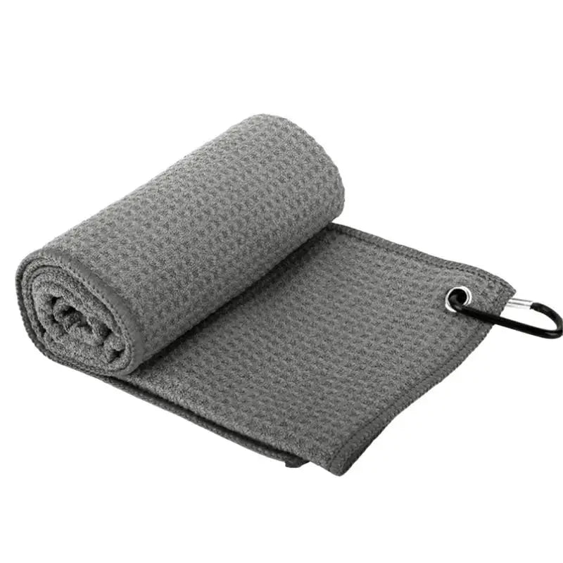 Tri-Fold Golf Towel for Golf Bags with Carabiner Clip, Premium Microfiber Waffle Pattern Golf Towel for Men Women