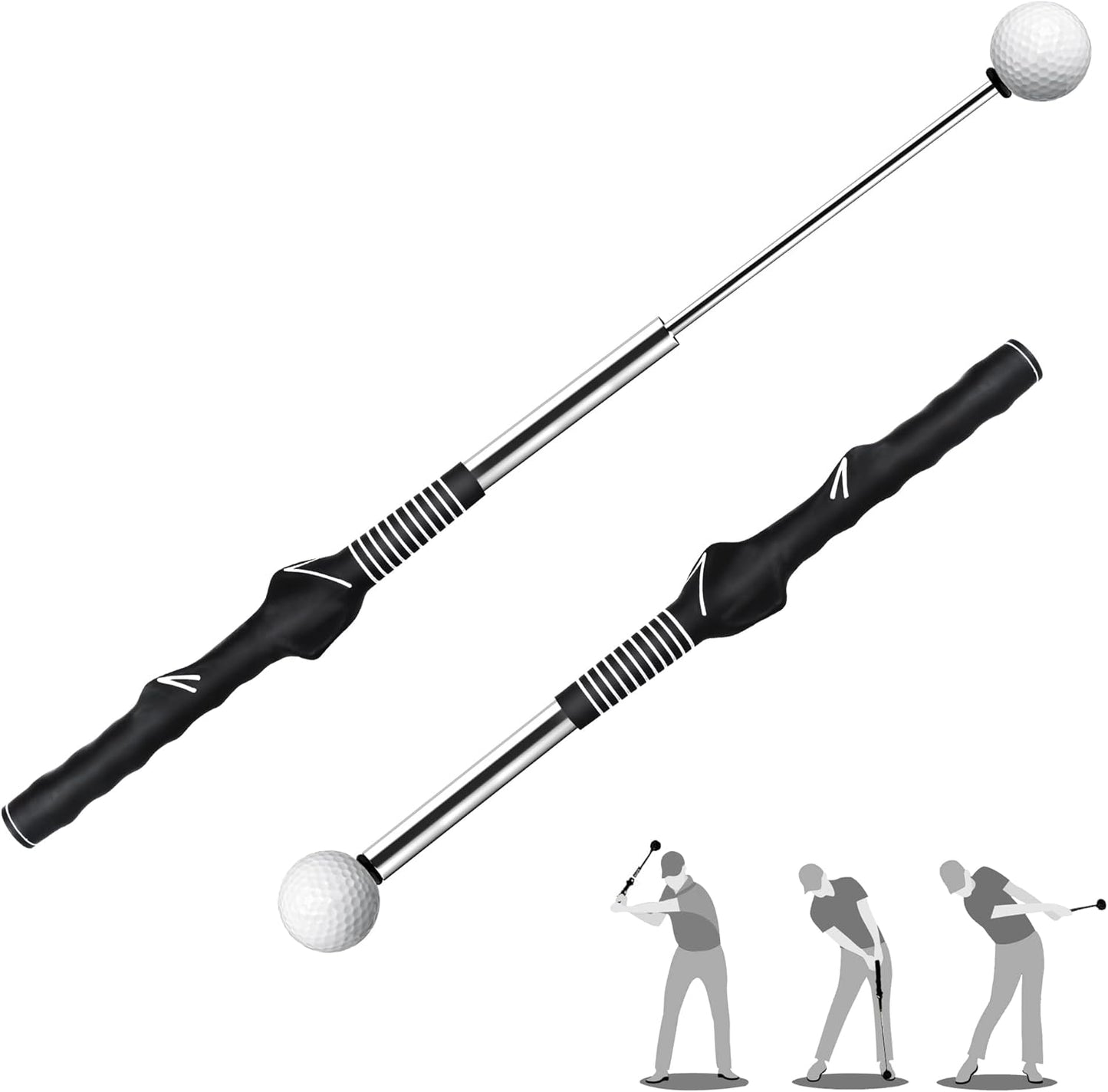 Retractable Golf Swing Training Aid, Golf Grip Trainer & Golf Swing Trainer for Warm-Up