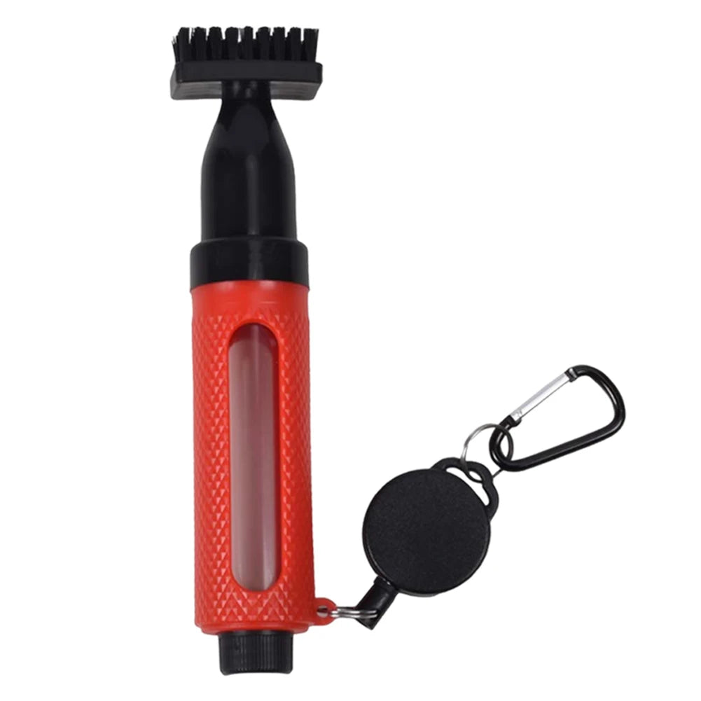 Golf Club Cleaner Brush Golf Cleaning Brush Leak Proof Golf Cue Brush with Bottle & Clip Portable Golf Cleaning Accessories