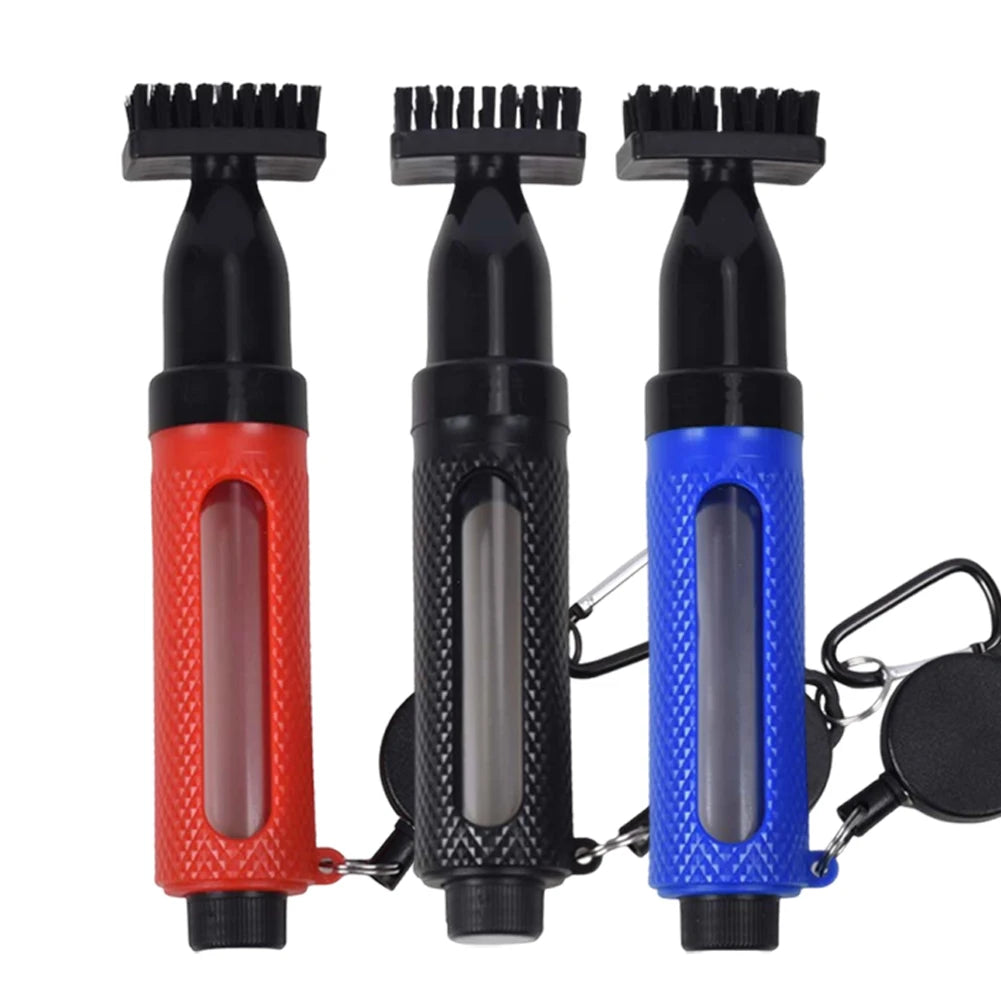 Golf Club Cleaner Brush Golf Cleaning Brush Leak Proof Golf Cue Brush with Bottle & Clip Portable Golf Cleaning Accessories