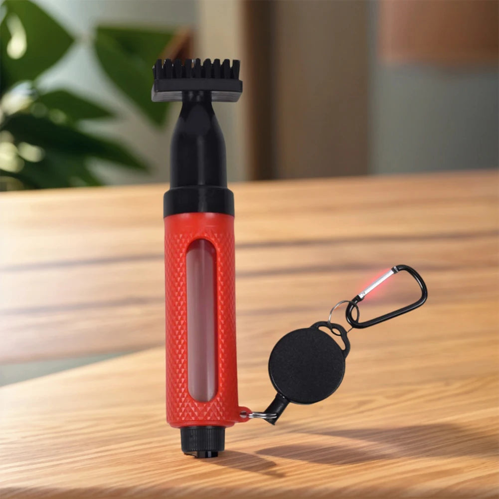 Golf Club Cleaner Brush Golf Cleaning Brush Leak Proof Golf Cue Brush with Bottle & Clip Portable Golf Cleaning Accessories