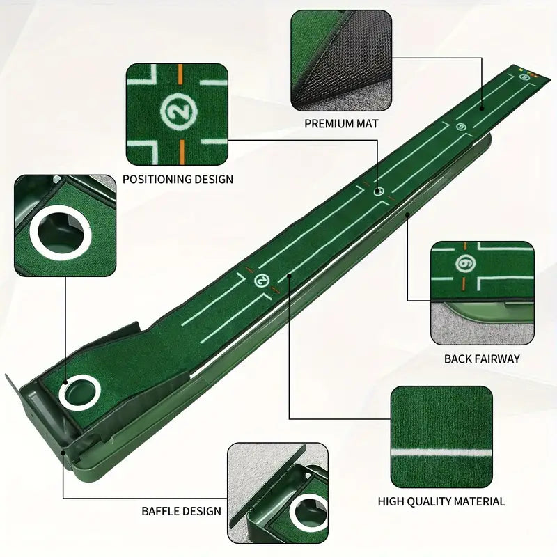Compact Edition Portable Golf Putting Training Mat-3