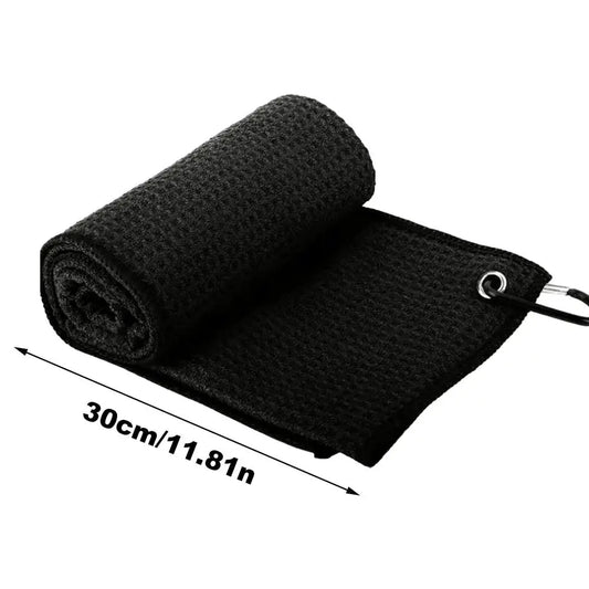 Tri-Fold Golf Towel for Golf Bags with Carabiner Clip, Premium Microfiber Waffle Pattern Golf Towel for Men Women