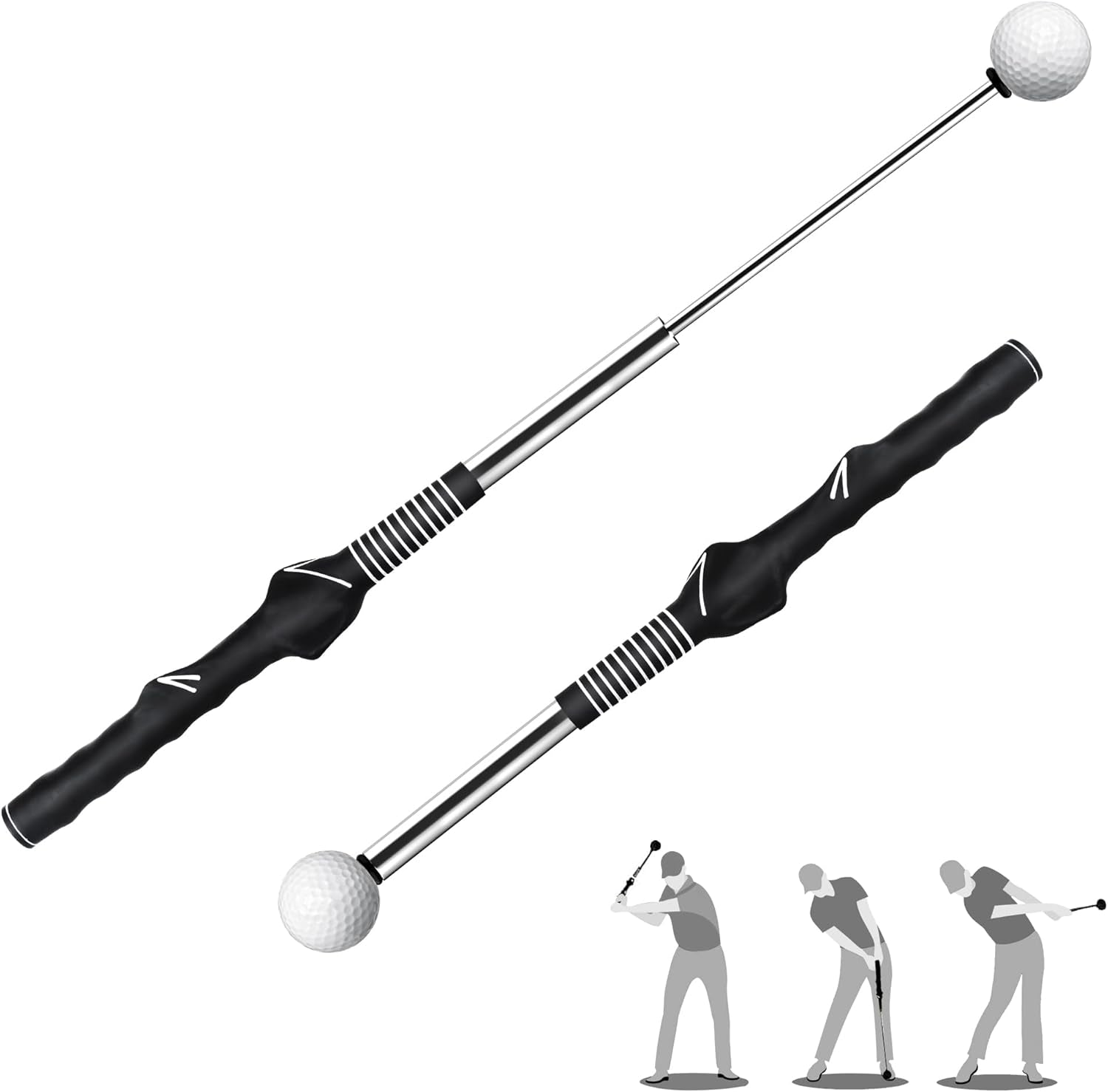 Retractable Golf Swing Training Aid, Golf Grip Trainer & Golf Swing Trainer for Warm-Up