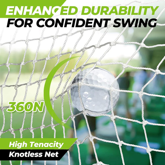 All-In-1 Golf Practice Net, 10X7Ft with XL Tri-Turf Mat, Impact Target, 10 Balls, 9 Tees, Carry Bag - for Backyard Driving Chipping Indoor